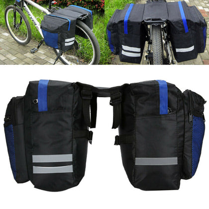 Large Bike Bicycle Seat Rear Bag Waterproof Pannier RackPack Shoulder Cycling