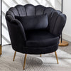Velvet Upholstered Armchair Living Room Sofa Chair Nordic Metal Legs w/ Cushion