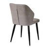 2 Modern Grey Dining Chairs Ergonomics Striped Seat Metal Legs Kichen Chairs