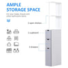 Slim White Bathroom Storage Cabinet Tall Narrow Wooden Compact Drawers Shelves