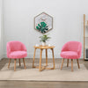 Set of 2 Pink Accent Chairs Armchairs Padded Seat Bedroom Living Room Office BN