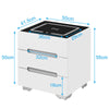 2/3 Drawers LED Bedside Tables Cabinets Wireless Charging Bedroom Furniture