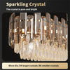 Modern Luxury Chandelier LED Crystal Droplet Elegant Ceiling Light Fixture Home