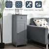 Bathroom Storage Cabinet Floor Standing Wooden Cupboard w/ Single Door & Drawer