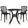 3 Piece Bistro Set Cast Aluminium Black E3H4