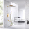 Concealed Shower Mixer Taps Square 30cmHead Spray Rail Bathroom Set Brushed Gold