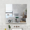 3 Doors White Bathroom Cabinet Wall Mounted Mirrored Cupboard with Shelf Storage