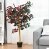 120CM Artificial Ficus Tree Realistic Fake Decorative Plant with Plastic Pot