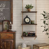 3 Tier Wall Hanging Shelves Distressed Wood Floating Shelf Window Plant Hanger