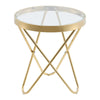 Large 45cm Round Table Side Table Glass Coffee Harpin Circular Indoor LivingRoom