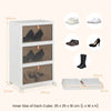 3-tier Stackable Shoe Storage Box Rolling Foldable Shoe Organizer Storage Bin