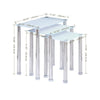 Nest of 3 Tempered Glass Nested Tables Side End Lamp Sofa Tables Living Room