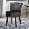 Crushed Velvet Padded Vanity Chair Bedroom Dressing Table Stool Retro Side Chair