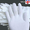 24 Pcs White Gloves, 12 Pairs Soft Cotton Work Gloves, Coin Jewelry Silver UK