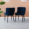 Luxury 2x Navy Blue Velvet Fabric Chairs Lounge Office Chairs Reception Home TOP