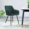 Set of 2 Green Velvet Dining Chairs with Arm rest Kitchen Dining Room Chairs