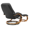 Upholstered Faux Leather Armchair Recliner Chair with Footstool Wooden Base Sofa
