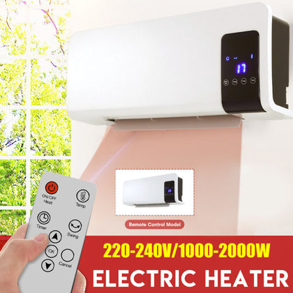 2000W Electric Overdoor Wall Heater PTC Bathroom Air Curtain Dryer Remote Timer