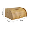 Wooden Bread Box Bamboo Roll Top Bin Kitchen Food Storage Case Breakfast W/ Door