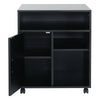 Printer Stand With Wheels Wooden File Cabinet Cart Storage Shelves Home Office