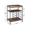 Mobile Cocktail Drinks Trolley Mini Bar Table With Wood Shelf Wines Storage Rack