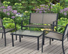 4 piece Grey Outdoor Garden Chair Table Conversation Lounge Furniture Patio Set