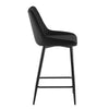 2x Velvet Black Bar Stool Kitchen Counter Breakfast Chair Pub Restaurant Cafe