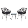 Three-Piece Rattan Garden Furniture 2 Seat Bistro Table Chair Outdoor Patio Set