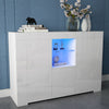 TV Unit Cabinet Stand Sideboard Cupboard Matt Body High Gloss Doors LED Light