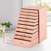 10 Layers Jewellery Boxes Storage Case Drawer Cabinet Necklace Organizer Pink