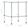 2/3 Tier Glass Shelf Unit Clear Modern Storage Display Side Table Furniture