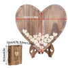 3D Wood Retro Wedding Guest Book Heart Shape Frame DIY Box W/88 Signature Heart