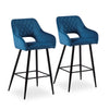 Pair of Bar Stool Black Blue Grey Velvet Chair Kitchen Bar Chair Modern Bar Home