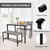 4pcs Dining Table Set 2xChairs 1xDining table 1xBench Breakfast Metal Furniture