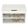 Shoe Bench Storage Rack Shelf Wooden Shoes Cabinet with Soft Seat Hallway Bench