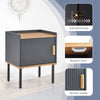 Bedside Table Wooden Nightstand Modern End Table Storage Cabinet W/ Door Cabinet