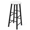 Set of 2 Bar Stools Faux Marble Pub Chair Round Kitchen Dining Chair W/ Footrest