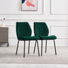 Set of 2 Velvet Dining Chairs Padded Seat Metal Legs Kitchen Home Office UK