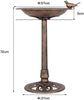 Garden Antique Birdbath Stand Outdoor Pedestal Bird Feeder Base Lightweight