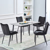 Pair Velvet Dining Chair High Back Chair Set with Metal Legs Modern Kitchen