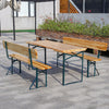 167Cm Width Outdoor Folding Table Bench Garden Beer Table Backrest Bench Set UK