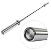 5ft Olympic Barbell Bar Spring Clips Gym Weight Lifting Fitness Non-slip Silver