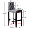 1/2pcs Linen Bar Stools Breakfast Kitchen Chair Footrest High Stool Padded Seat