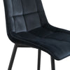 2 Pcs Black Velvet Dining Chairs with Backrest＆Padded Seat Living Room Modern