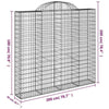 Arched Gabion Baskets 3 pcs 200x50x180/200 Galvanised Q5Q7