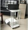 Mobile Sofa Side End Coffee C Table Laptop Stand Rolling Castors Storage 2 Layer