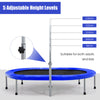Double Foldable Jumping Fitness Kids Trampoline Rebounder w/ Adjustable Handrail