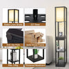 Floor Shelf Lamp with Bulb 2 USB Charging Ports 1 Drawer Modern Standing Light