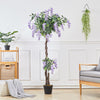 160cm Potted Purple Wisteria Flower Artificial Tree Fake Plant In/Outdoor Garden