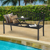 2 Seater Patio Garden Bench Outdoor Elegent Loveseat W/ Ergonomic Backrest